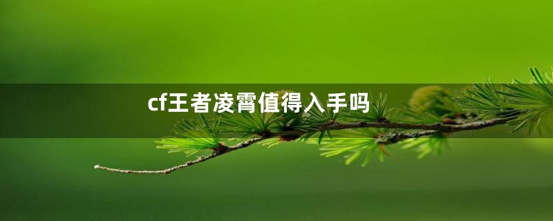 cf王者凌霄值得入手吗