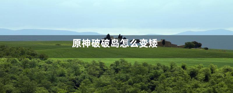 原神破破岛怎么变矮