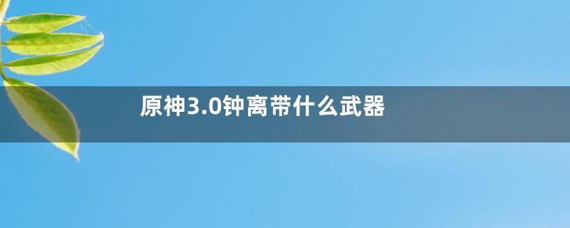 原神3.0钟离带什么武器