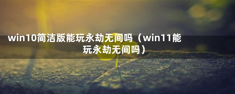 win10简洁版能玩永劫无间吗（win11能玩永劫无间吗）