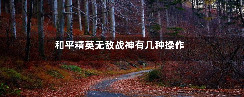 和平精英无敌战神有几种操作