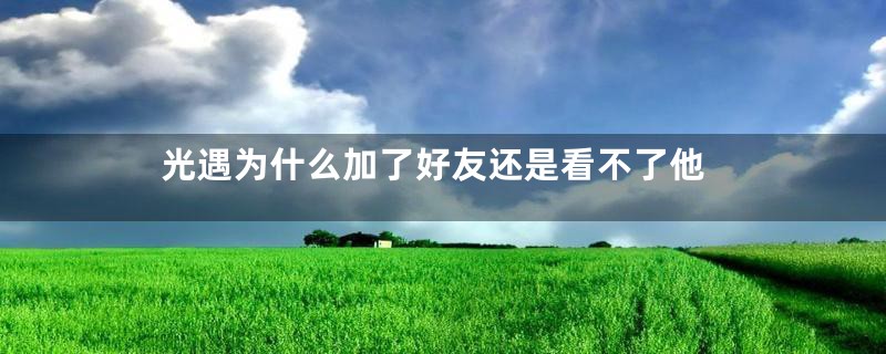 光遇为什么加了好友还是看不了他