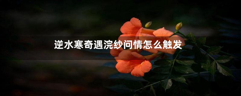 逆水寒奇遇浣纱问情怎么触发