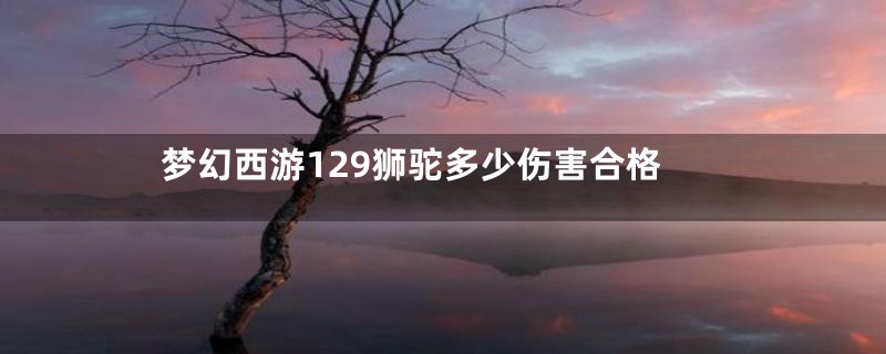 梦幻西游129狮驼多少伤害合格