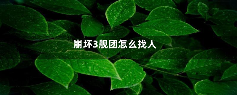 崩坏3舰团怎么找人