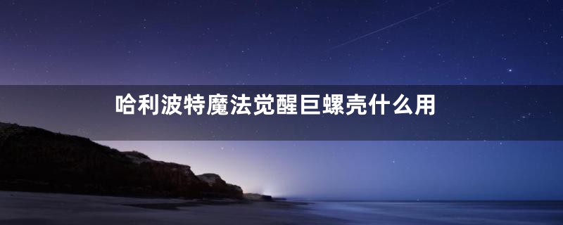 哈利波特魔法觉醒巨螺壳什么用