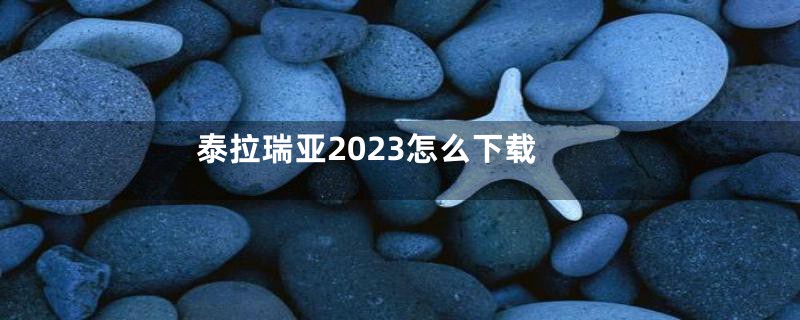 泰拉瑞亚2023怎么下载