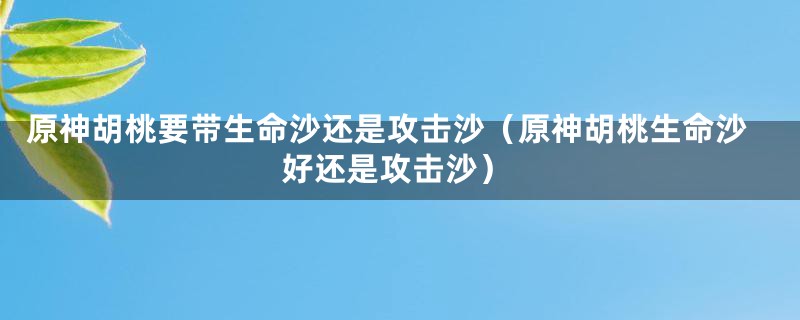 原神胡桃要带生命沙还是攻击沙（原神胡桃生命沙好还是攻击沙）