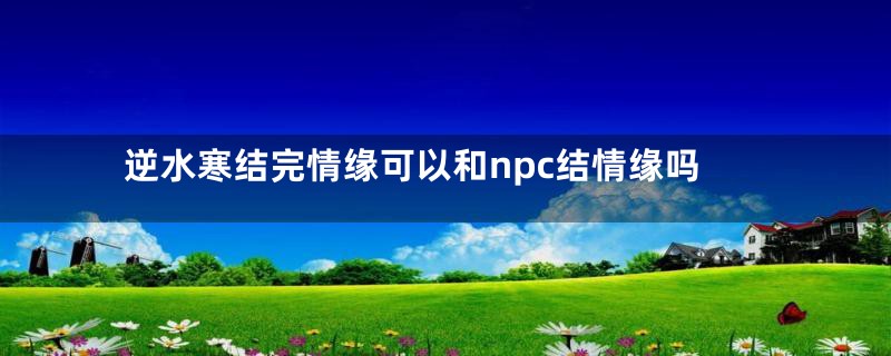 逆水寒结完情缘可以和npc结情缘吗