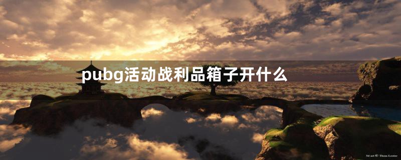 pubg活动战利品箱子开什么