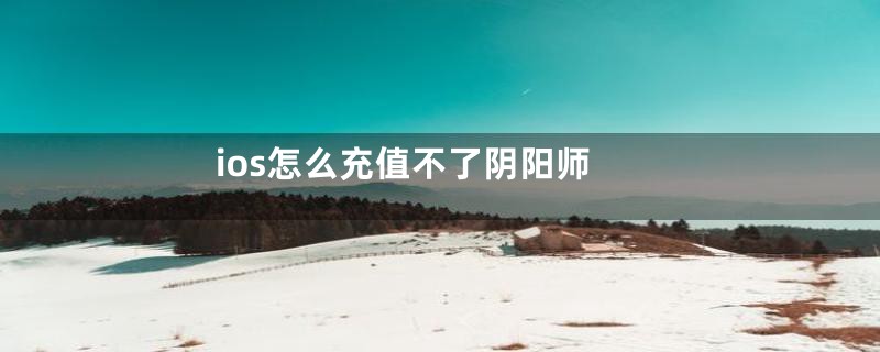 ios怎么充值不了阴阳师