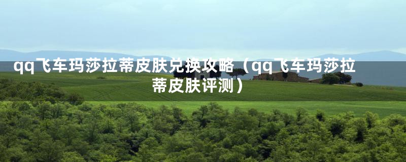 qq飞车玛莎拉蒂皮肤兑换攻略（qq飞车玛莎拉蒂皮肤评测）