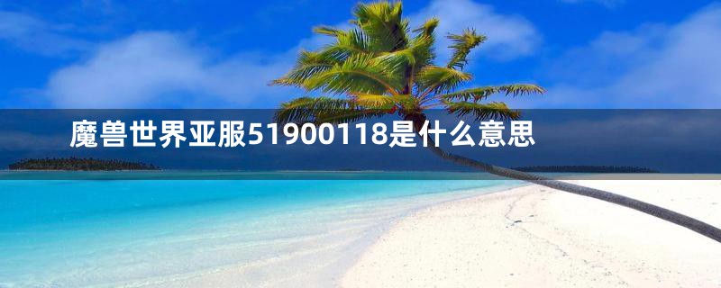 魔兽世界亚服51900118是什么意思