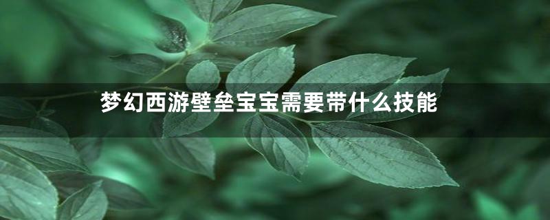 梦幻西游壁垒宝宝需要带什么技能