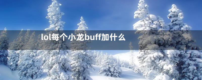 lol每个小龙buff加什么