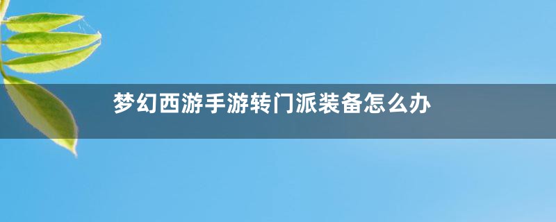 梦幻西游手游转门派装备怎么办