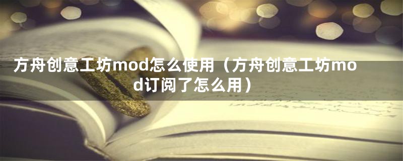 方舟创意工坊mod怎么使用（方舟创意工坊mod订阅了怎么用）