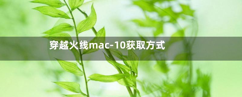 穿越火线mac-10获取方式