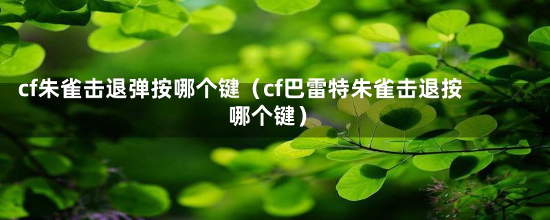 cf朱雀击退弹按哪个键（cf巴雷特朱雀击退按哪个键）