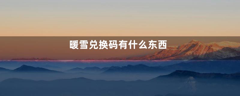 暖雪兑换码有什么东西