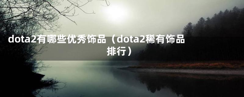 dota2有哪些优秀饰品（dota2稀有饰品排行）