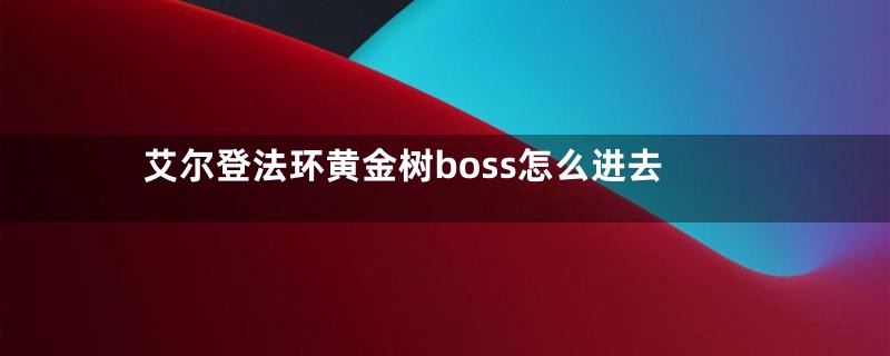 艾尔登法环黄金树boss怎么进去