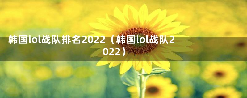 韩国lol战队排名2022（韩国lol战队2022）