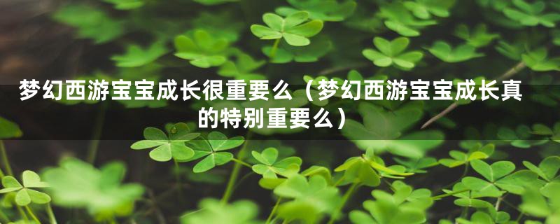 梦幻西游宝宝成长很重要么（梦幻西游宝宝成长真的特别重要么）