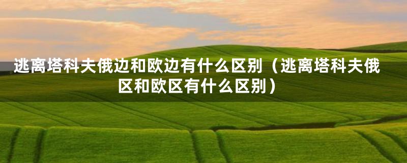 逃离塔科夫俄边和欧边有什么区别（逃离塔科夫俄区和欧区有什么区别）