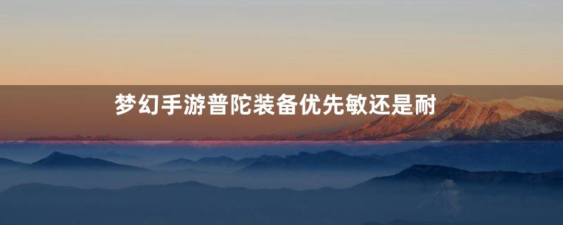 梦幻手游普陀装备优先敏还是耐