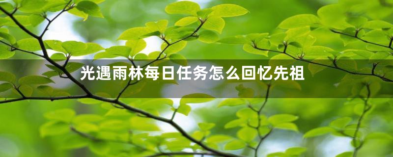 光遇雨林每日任务怎么回忆先祖