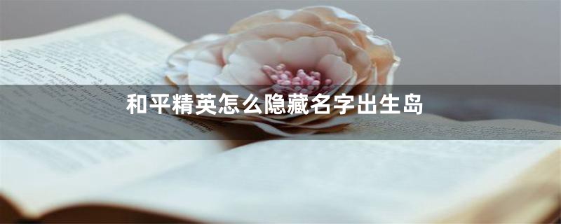 和平精英怎么隐藏名字出生岛