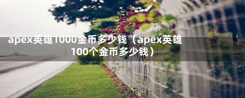 apex英雄1000金币多少钱（apex英雄100个金币多少钱）