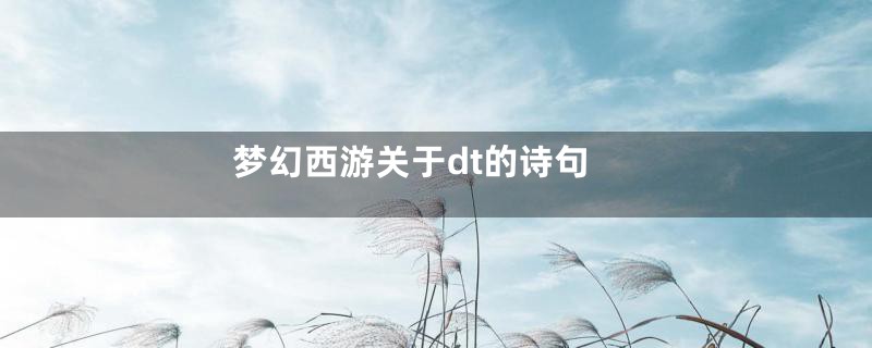 梦幻西游关于dt的诗句