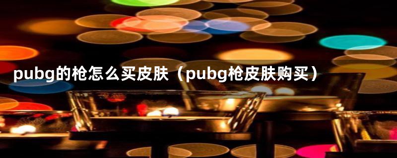 pubg的枪怎么买皮肤（pubg枪皮肤购买）