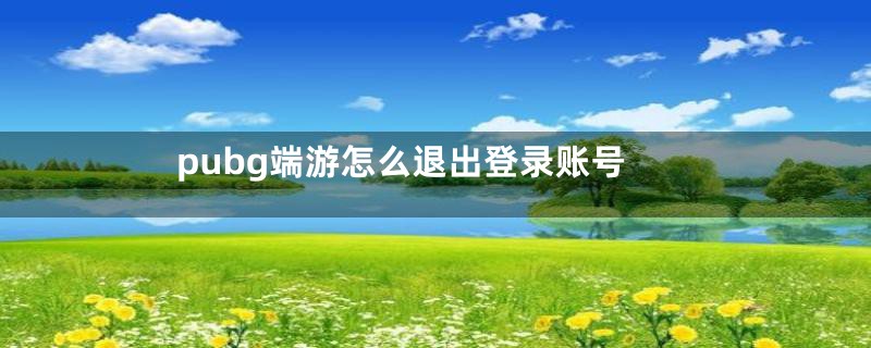 pubg端游怎么退出登录账号