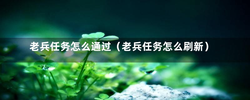 老兵任务怎么通过（老兵任务怎么刷新）