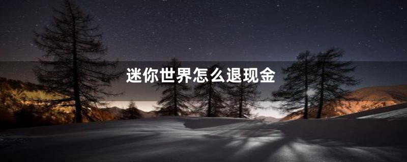 迷你世界怎么退现金