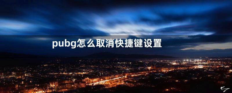 pubg怎么取消快捷键设置