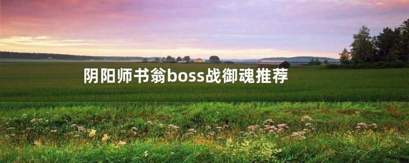 阴阳师书翁boss战御魂推荐