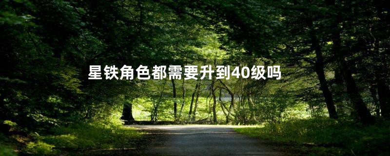 星铁角色都需要升到40级吗