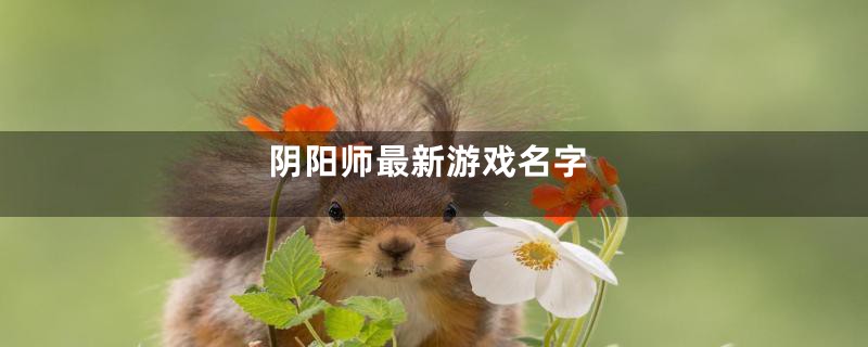 阴阳师最新游戏名字