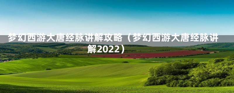 梦幻西游大唐经脉讲解攻略（梦幻西游大唐经脉讲解2022）