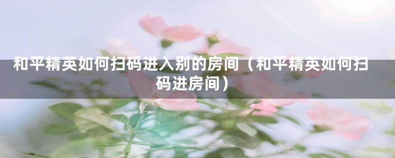 和平精英如何扫码进入别的房间（和平精英如何扫码进房间）