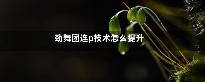 劲舞团连p技术怎么提升