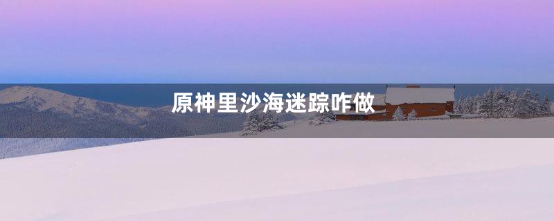 原神里沙海迷踪咋做