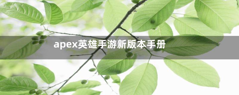 apex英雄手游新版本手册