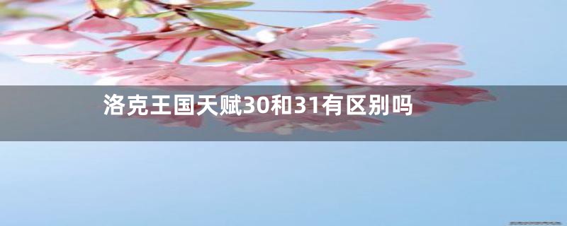 洛克王国天赋30和31有区别吗