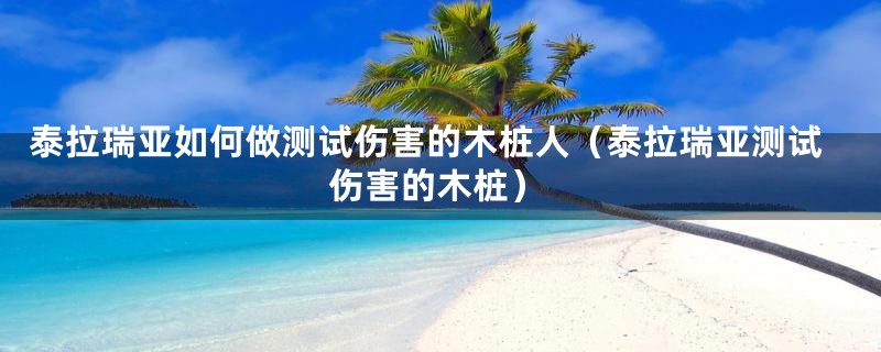 泰拉瑞亚如何做测试伤害的木桩人（泰拉瑞亚测试伤害的木桩）