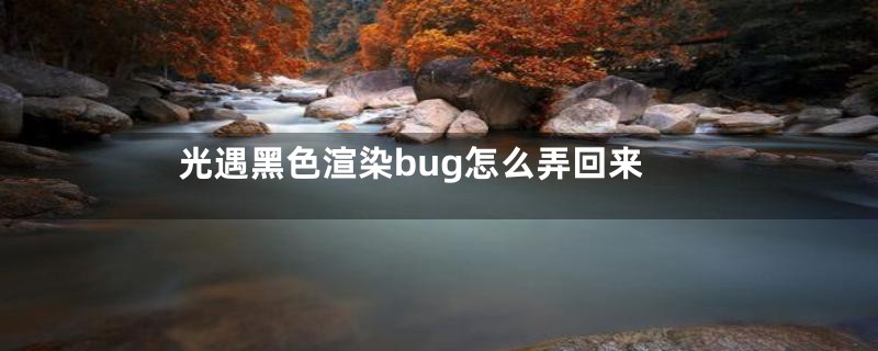 光遇黑色渲染bug怎么弄回来